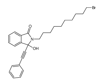 2-(10-bromodecyl)-2,3-dihydro-3-hydroxy-3-phenylethynyl-1H-isoindol-1-one结构式