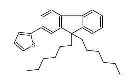 2-(9,9-dihexylfluoren-2-yl)thiophene结构式