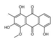 1,3,5-trihydroxy-4-methoxy-2-methylanthracene-9,10-dione结构式