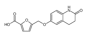 2-Furancarboxylic acid, 5-[[(1,2,3,4-tetrahydro-2-oxo-6-quinolinyl)oxy]methyl]结构式