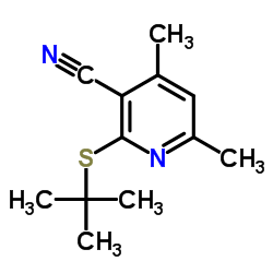 2-(tert-Butylsulfanyl)-4,6-dimethylnicotinonitrile结构式