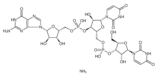 Guanosine, uridylyl-(3'→5')-uridylyl-(3'→5')-, ammonium salt Structure