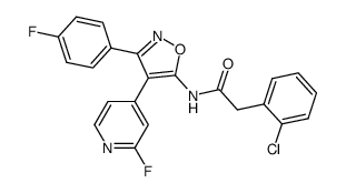 5-[2-(2-chlorophenyl)acetylamino]-3-(4-fluorophenyl)-4-(2-fluoropyridin-4-yl)isoxazole结构式