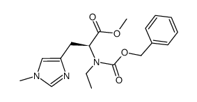 N-α-(carbobenzyloxy)-N-α-ethyl,N-1(τ)-methyl-L-histidine methyl ester Structure