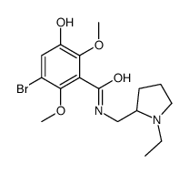 3-bromo-N-[(1-ethylpyrrolidin-2-yl)methyl]-5-hydroxy-2,6-dimethoxy-ben zamide Structure