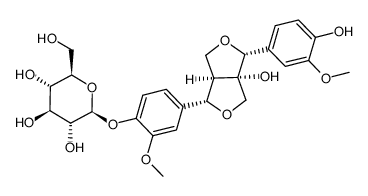 8-Hydroxypinoresinol-4'-O-beta-D-glucopyranoside结构式