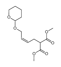 (Z)-dimethyl 2-(4-(tetrahydro-2H-pyran-2-yloxy)but-2-enyl)malonate结构式