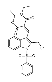 diethyl 2-((2-(bromomethyl)-1-(phenylsulfonyl)-1H-indol-3-yl)methylene)malonate结构式