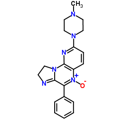 2-(4-Methyl-1-piperazinyl)-6-phenyl-8,9-dihydroimidazo[1,2-a]pyrido[3,2-e]pyrazine 5-oxide结构式