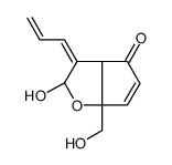 (2R,3E,3aR,6aR)-2-hydroxy-6a-(hydroxymethyl)-3-prop-2-enylidene-3aH-cyclopenta[b]furan-4-one结构式