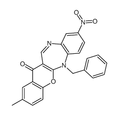 6-benzyl-2-methyl-9-nitrochromeno[2,3-b][1,5]benzodiazepin-13-one结构式