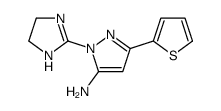 2-(4,5-dihydro-1H-imidazol-2-yl)-5-thiophen-2-ylpyrazol-3-amine Structure