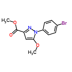 Methyl 1-(4-bromophenyl)-5-methoxy-1H-pyrazole-3-carboxylate结构式
