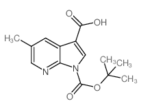 1-(叔丁氧基羰基)-5-甲基-1H-吡咯并-[2,3-b]吡啶-3-羧酸结构式