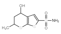 5,6-二氢-4H-4-羟基-6-甲基噻吩并[2,3-b]硫代吡喃-2-磺胺结构式