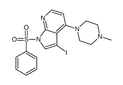 3-Iodo-4-(4-methyl-1-piperazinyl)-1-(phenylsulfonyl)-1H-pyrrolo[2 ,3-b]pyridine结构式