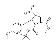 (2S,3R,5R)-5-methoxycarbonyl-2-(4-methoxyphenyl)-1-[(2-methylpropan-2-yl)oxycarbonyl]pyrrolidine-3-carboxylic acid Structure