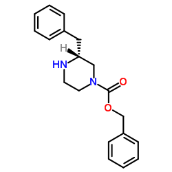 Benzyl (3R)-3-benzyl-1-piperazinecarboxylate结构式