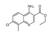 4-Amino-7-chloro-8-methylquinoline-3-carboxylic acid ethyl ester结构式