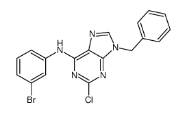 9-benzyl-N-(3-bromophenyl)-2-chloropurin-6-amine Structure