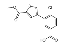 4-chloro-3-(5-methoxycarbonylthiophen-3-yl)benzoic acid结构式