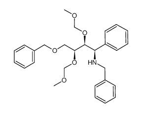 (1R,2S,3S)-N-benzyl-4-(benzyloxy)-2,3-bis(methoxymethoxy)-1-phenylbutan-1-amine结构式