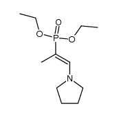 (E)-diethyl (1-(pyrrolidin-1-yl)prop-1-en-2-yl)phosphonate结构式
