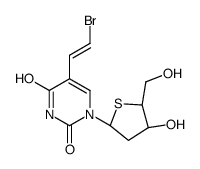 5-[(E)-2-bromoethenyl]-1-[(2S,4S,5R)-4-hydroxy-5-(hydroxymethyl)thiolan-2-yl]pyrimidine-2,4-dione结构式