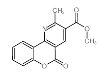 5H-[1]Benzopyrano[4,3-b]pyridine-3-carboxylic acid, 2-methyl-5-oxo-, methyl ester (en) Structure