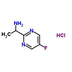 1-(5-Fluoro-2-pyrimidinyl)ethanamine hydrochloride (1:1) structure