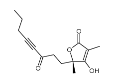 (5S)-4-hydroxy-3,5-dimethyl-5-(3-oxo-oytyn-4-yl)-2(5H)-furanone Structure