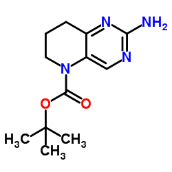 2-氨基-7,8-二氢吡啶并[3,2-d]嘧啶-5(6H)-羧酸叔丁酯结构式