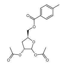 1,2-di-O-acetyl-3-deoxy-5-O-(4-methylbenzoyl)-D-α,β-xylofuranose结构式