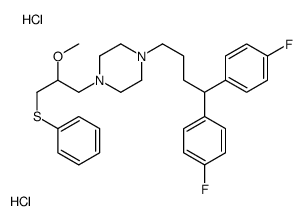 1-[4,4-bis(4-fluorophenyl)butyl]-4-(2-methoxy-3-phenylsulfanylpropyl)piperazine,dihydrochloride Structure