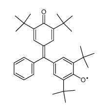 2,6-di-tert-butyl-4-[(3,5-di-tert-butyl-4-oxo-cyclohexa-2,5-dienylidene)-phenyl-methyl]-phenoxyl结构式