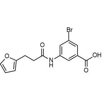 3-Bromo-5-(3-(furan-2-yl)propanamido)benzoicacid Structure