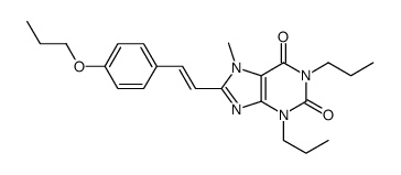 (E)-1,3-Dipropyl-7-methyl-8-(2-(4-propoxyphenyl)ethenyl)-3,7-dihydro-1 H-purine-2,6-dione结构式