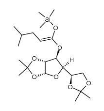 1-[1,2,5,6-di-O-(1-methylethylidene)-α-D-glucofuranosyloxy]-1-trimethylsilyloxy-4-methyl-pent-1-ene结构式