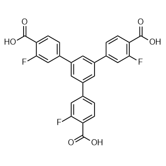 5'-(4-Carboxy-3-fluorophenyl)-3,3''-difluoro-[1,1':3',1''-terphenyl]-4,4''-dicarboxylicacid Structure