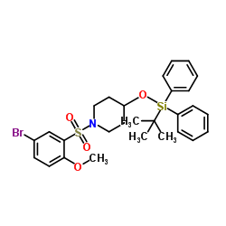 1-[(5-Bromo-2-methoxyphenyl)sulfonyl]-4-{[(2-methyl-2-propanyl)(diphenyl)silyl]oxy}piperidine Structure