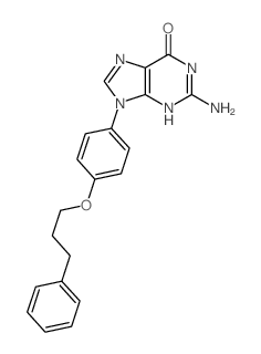 2-amino-9-[4-(3-phenylpropoxy)phenyl]-3H-purin-6-one结构式