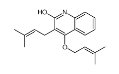 4-[(3-Methyl-2-butenyl)oxy]-3-(3-methyl-2-butenyl)quinoline-2(1H)-one结构式