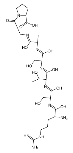 (2S)-1-[2-[[(2S)-2-[[(2S)-2-[[(2S,3R)-2-[[(2S)-2-[[(2S)-2-amino-5-(diaminomethylideneamino)pentanoyl]amino]-3-hydroxypropanoyl]amino]-3-hydroxybutanoyl]amino]-3-hydroxypropanoyl]amino]propanoyl]amino]acetyl]pyrrolidine-2-carboxylic acid Structure