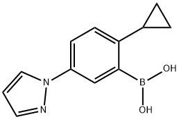 2-Cyclopropyl-5-(1H-pyrazol-1-yl)phenylboronic acid结构式