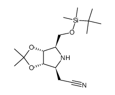 4H-1,3-Dioxolo4,5-cpyrrole-4-acetonitrile, 6-(1,1-dimethylethyl)dimethylsilyloxymethyltetrahydro-2,2-dimethyl-, (3aS,4S,6R,6aR)- picture