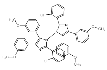 2,2'-bis(2-chlorophenyl)-4,4',5,5'-tetrakis(3-methoxyphenyl)-1,1'-bi-1H-imidazole structure