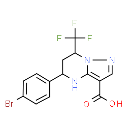 5-(4-BROMO-PHENYL)-7-TRIFLUOROMETHYL-4,5,6,7-TETRAHYDRO-PYRAZOLO[1,5-A]PYRIMIDINE-3-CARBOXYLIC ACID ETHYL ESTER结构式