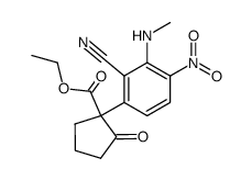 ethyl 1-(2-cyano-3-methylamino-4-nitrophenyl)-2-oxo-cyclopentanecarboxylate Structure