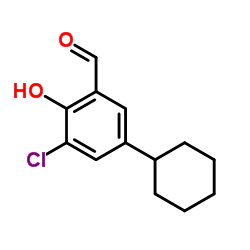 3-Chloro-5-cyclohexyl-2-hydroxybenzaldehyde结构式