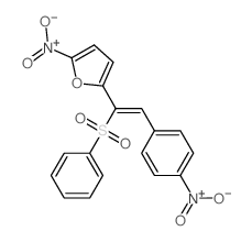 2-[1-(benzenesulfonyl)-2-(4-nitrophenyl)ethenyl]-5-nitro-furan结构式